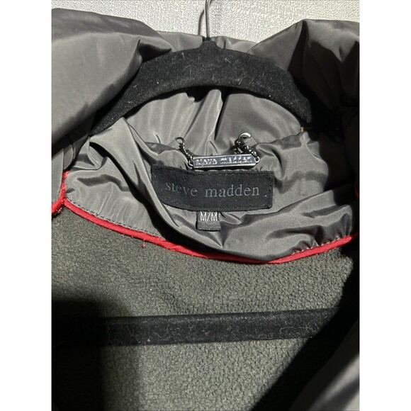 Steve Madden womens Puffer Coat Parka Size m winter Jacket Gray Pleated - Picture 2 of 5